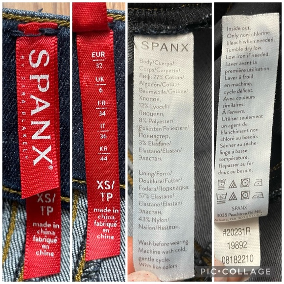 Spanx Cropped Flare Jeans with frayed hem in medium wash size XS - Picture 10 of 15